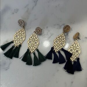 Elegant Gold and Tassel Drop Earrings